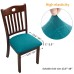 Fuloon Jacquard Stretch Dining Chair Seat Cover with Bands | 2 PCS | peacock blue