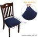 Fuloon Jacquard Stretch Dining Chair Seat Cover with Bands | 4 PCS | Navy blue