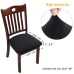 Fuloon Jacquard Stretch Dining Chair Seat Cover with Bands | 4 PCS | Black