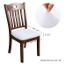 Fuloon Jacquard Stretch Dining Chair Seat Cover with Bands | 6 PCS | White