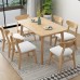 Fuloon Jacquard Stretch Dining Chair Seat Cover with Bands | 6 PCS | White