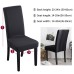 Fuloon Waterproof Jacquard Stretch Box Cushion Dining Chair Cover | 6 PCS | Black