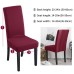 Fuloon Waterproof Jacquard Stretch Box Cushion Dining Chair Cover | 6 PCS | Purple Red