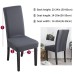 Fuloon Waterproof Jacquard Stretch Box Cushion Dining Chair Cover | 6 PCS | Dark Gray