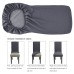 Fuloon Waterproof Jacquard Stretch Box Cushion Dining Chair Cover | 6 PCS | Dark Gray