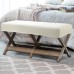 Fuloon Stretch Diamond Textured Box Cushion Bench Slipcover | Machine Washable | Beige