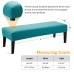 Fuloon Stretch Diamond Textured Box Cushion Bench Slipcover | Machine Washable | Peacock Blue