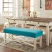 Fuloon Stretch Diamond Textured Box Cushion Bench Slipcover | Machine Washable | Peacock Blue