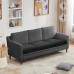 Fuloon sofa cushion cover Jacquard leaf waterproof coating | 3PCS | Black