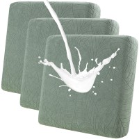 Fuloon sofa cushion cover Jacquard leaf waterproof coating | 3PCS | Matcha green