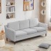 Fuloon sofa cushion cover Jacquard leaf waterproof coating | 3PCS | Light Gray