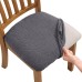 Fuloon jacquard leaves Chair Seat Cover | 6 PCS | Dark Gray