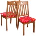 Fuloon Floral Printed Stretch Dining Chair Seat Cover | 4 PCS | Christmas Gloves