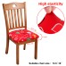 Fuloon Floral Printed Stretch Dining Chair Seat Cover | 4 PCS | Christmas Gloves