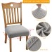 Fuloon Premium Jacquard Stretch Dining Chair Seat Cover | 6 PCS | Light Gray