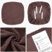 Fuloon T-type polar fleece ordinary style Chair Seat Cover | 6PCS | Coffee