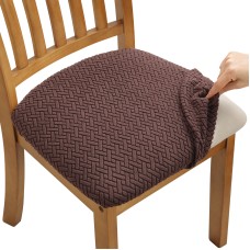 Fuloon T-type polar fleece ordinary style Chair Seat Cover | 6PCS | Coffee