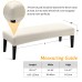 Fuloon Waterproof Stretch Diamond Textured Box Cushion Bench Slipcover | Machine Washable | Beige 