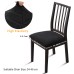 Fuloon Waterproof  jacquard leaves  Chair Seat Cover | 4 PCS  | Black