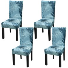 Fuloon Fancy Floral Printed Spandex Stretch Chair Cover | 4 PCS | Blue Summer