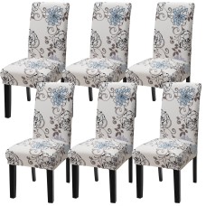 Fuloon Fancy Floral Printed Spandex Stretch Chair Cover | 6 PCS | Wealth Bloom